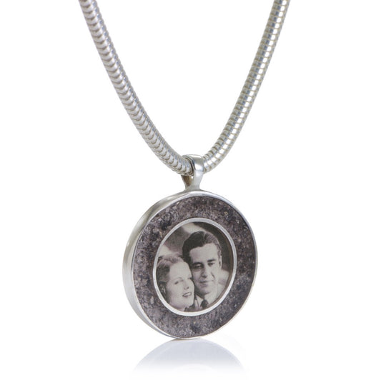 Sterling Silver Ash Photo Pendant